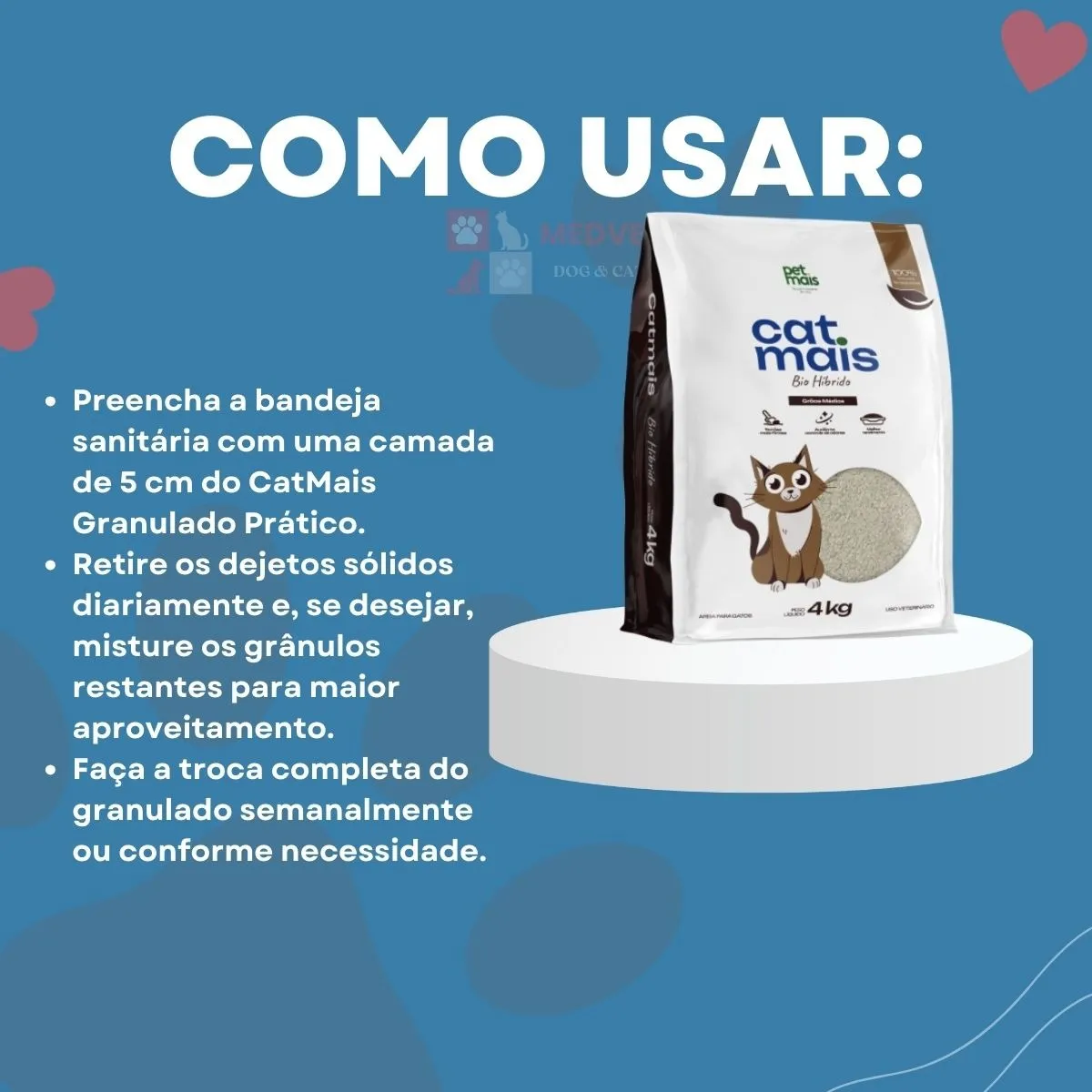 Areia Higiênica CatMais Biohíbrido Mandio...