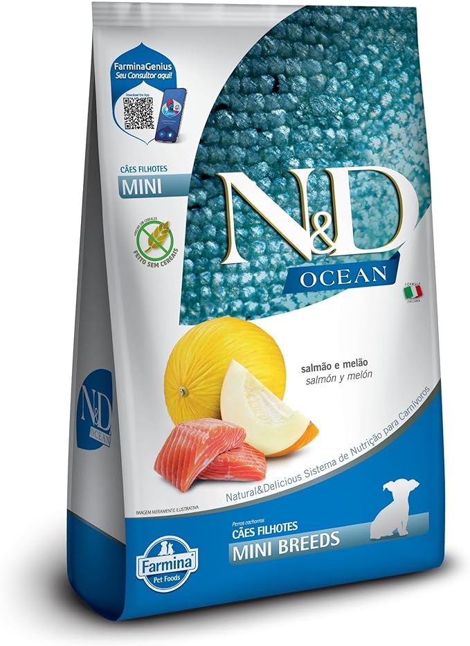 N&D Ocean Cães Filhotes Mini/Peq. Salmão ...