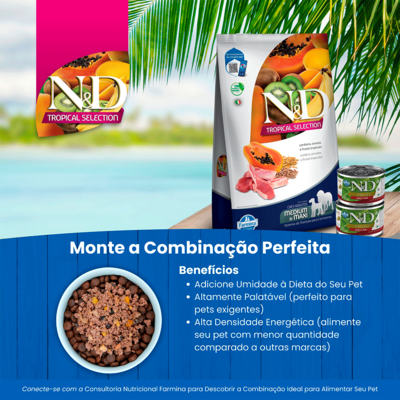 N&D Tropical Cães Adultos Méd/Grd Cordei ...