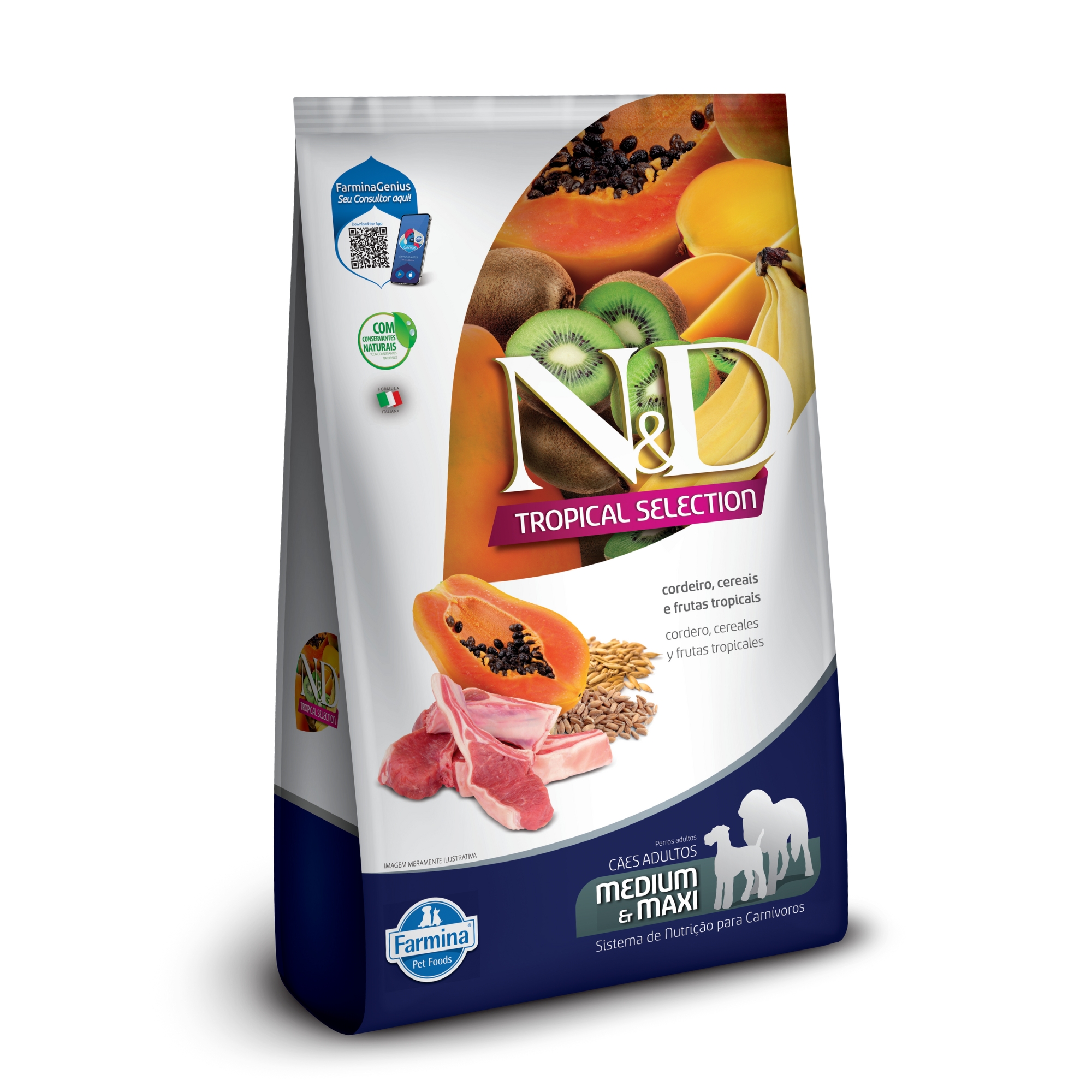 N&D Tropical Cães Adultos Méd/Gde. Cordei...